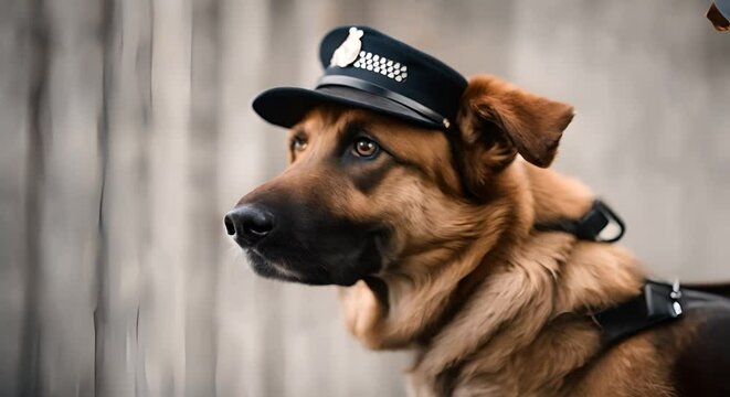German shepherd police dog.