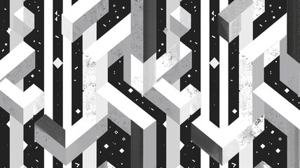 Elegant Geometric Patterns in Black and White: Trendy IMEPP Cardinals' Background Design