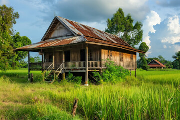 Obraz premium An isolated Malay traditional house