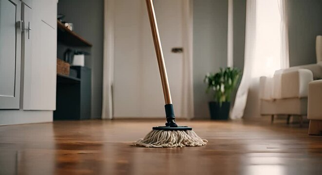 Mop in a house. Home clean.