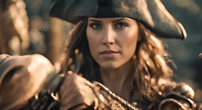 Pirate woman in the Caribbean.