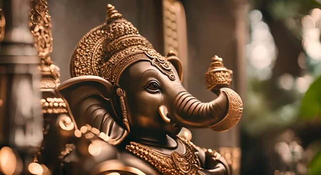 Goddess Ganesha. God in the shape of an elephant. Ganesh Chaturthi.