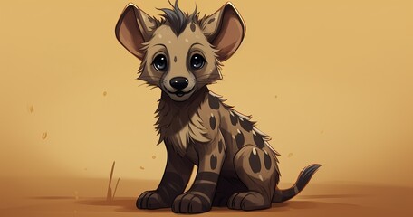 tiny hyena in kingmaker style - obrazy, fototapety, plakaty