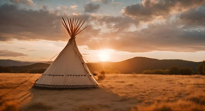 Tipi tent in the desert.