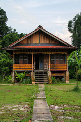 An isolated Malay traditional house