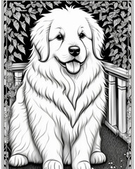 Dog sitting in the middle of the backyard