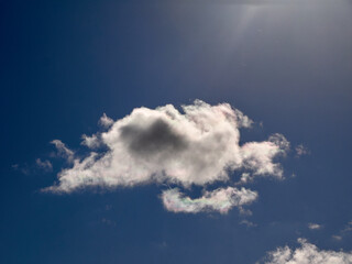 White fluffy clouds in the sky background. Cumulus clouds