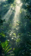 Dappled Sunlight: Captivating Jungle Scene