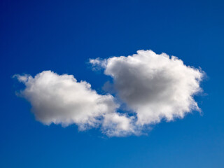 Cumulus clouds in the sky. Fluffy cloud shapes