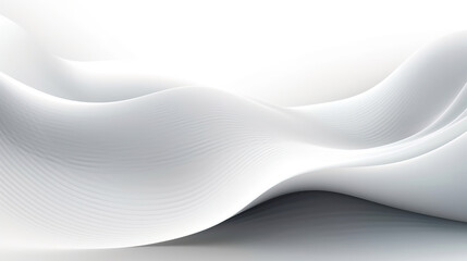 Minimalist art with flowing white waves