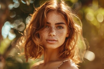 Woman With Freckled Hair and Eyes