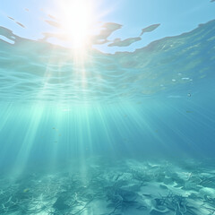 Fototapeta na wymiar underwater scene with sun rays