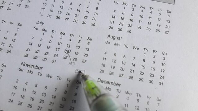 marking a birthday on July 18th on the calendar