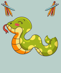 Cute snake cartoon photo.