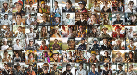 Workplace portraits of women in many different professions