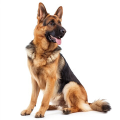 German shepherd dog on white background