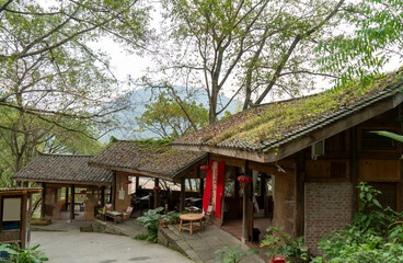 Fototapeta na wymiar Tea houses in the village