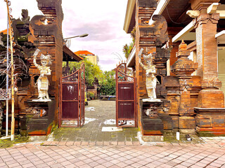 Entrance to a Balinese temple in Kuta Bali Indonesia