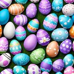 Fototapeta na wymiar easter pattern with eggs