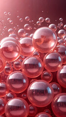 3d mop background shiny pink spheres