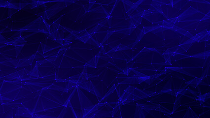Abstract geometric background connecting dots as plexus web net, deep learning, aton cell science, security seve online cyber hacker,robot ai,social network,with blue color.
