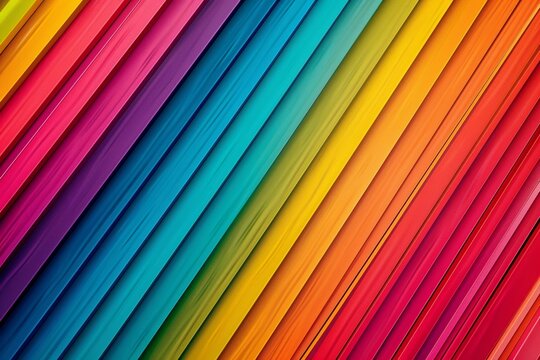 Abstract colorful rainbow color background with diagonal stripes of different colors