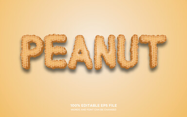 Peanut 3D editable text style effect	
