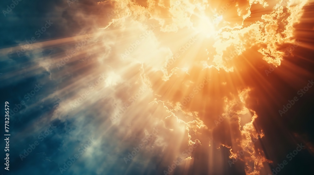 Poster Generative AI : Abstract background, Beautiful rays of light.