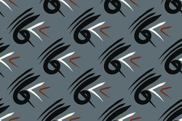 Vector Seamless Abstarct Pattern with brush effect