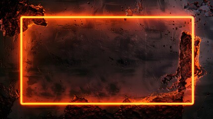 Sleek black and orange live stream overlay video screen interface frame concept, eye-catching orange border game overlay video screen frame for immersive live content