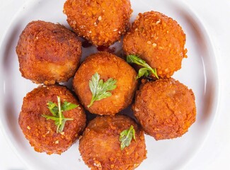 Breaded meatballs. Roman Traditional Food.