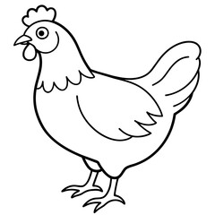 hen and chicken vector