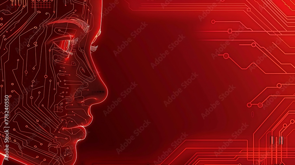 Poster Generative AI : Big data and artificial intelligence concept. Machine learning and cyber mind domination concept