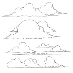hand drawn outline cloud doodle