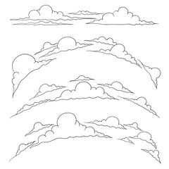hand drawn outline cloud doodle