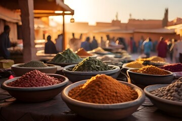 spices at the market. Generated AI