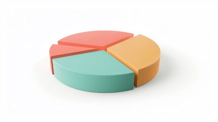Fototapeta premium Pie chart illustrating the asset allocation of a balanced mutual fund low texture