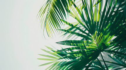 Palm leaves isolated on white background