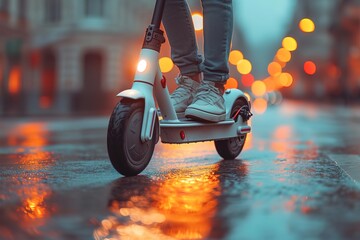Electric Scooter Stunt Skilled rider performing tricks on an electric scooter