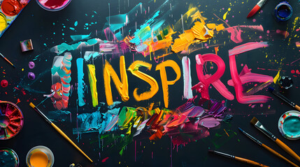 The word INSPIRE composed of vibrant