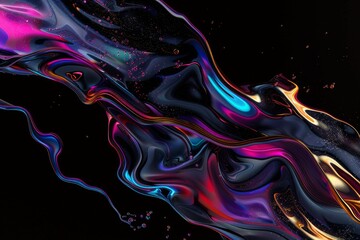 Captivating holographic marble texture with black background