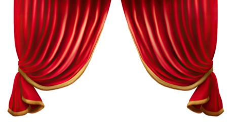 Red stage curtains cut out