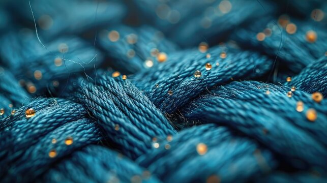 Nano fibers weaving together to create a textile material, macro shot with detailed texture