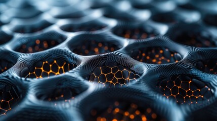 Nanomaterials creating a strong and flexible material, macro shot with detailed texture and composition