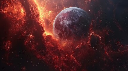 Abstract planets and space background wallpaper illustration