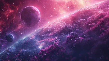 Obraz premium Abstract planets and space background wallpaper illustration