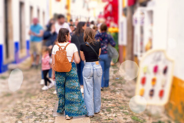 Tourists walking through the streets