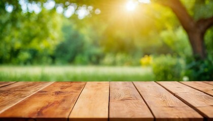 table on grass background