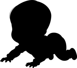 Cartoon toddler wearing blue clothes