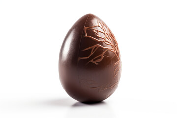 Chocolate Easter egg, isolated on a white background сreated with Generative Ai
